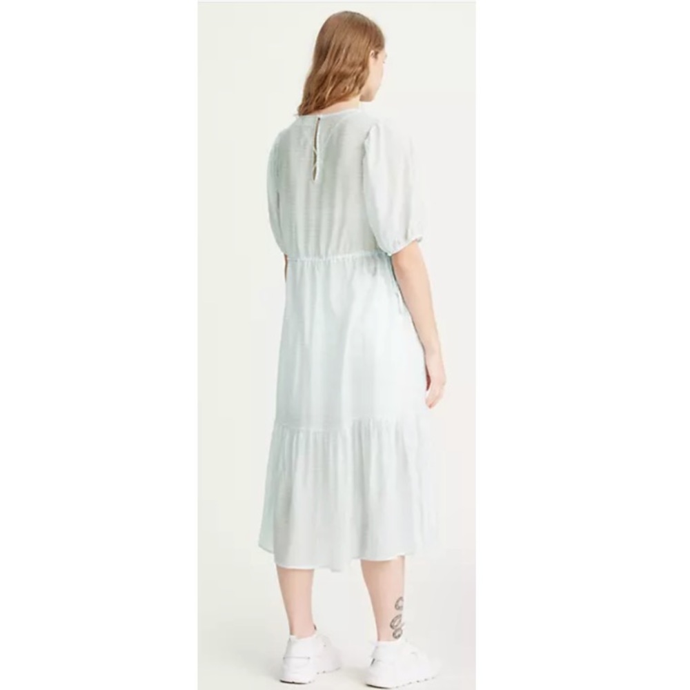 Levi’s | Tired Midi Dress Blue and White Plaid - Picture 2 of 6
